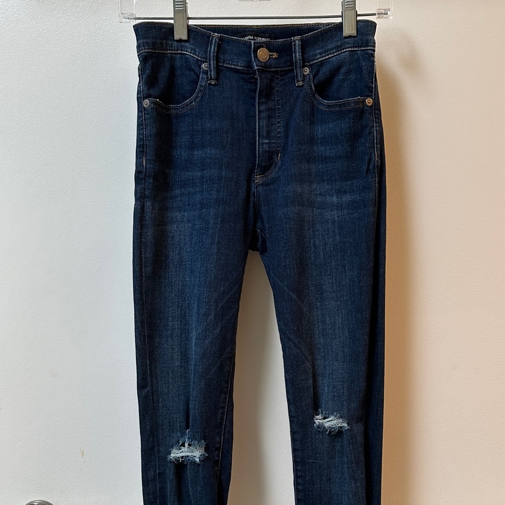 Banana Republic Dark Blue Premium Denim Skinny Jeans